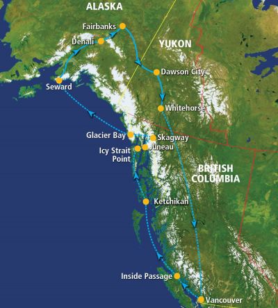 Map showing the Tour regions